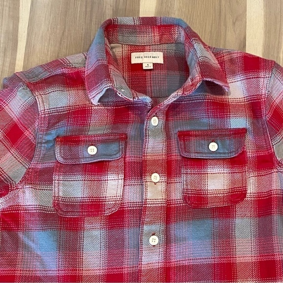 Free Assembly Men’s Knit Flannel Shirt. Size S - Picture 2 of 10